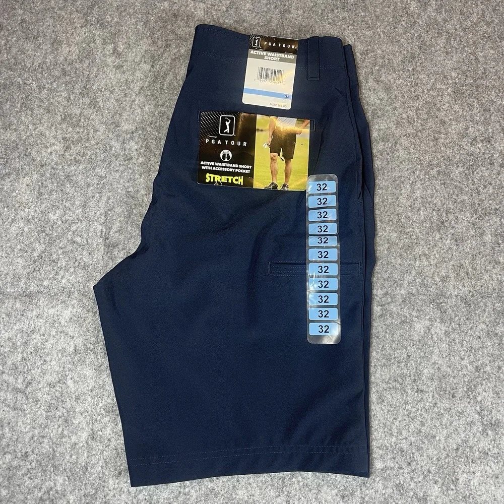 PGA Tour‎ Performance Stretch Fabric Navy Blue Shorts 32 Waist 9